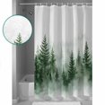 thumbnail image 3 of Extra Long Shower Curtain 72x84 Inch, Green Foggy Forest Shower Curtain Waterproof Bathroom Decor Watercolor Mist Mountains Landscape Fabric Bath Curtain Set Accessories with Hooks, 3 of 6