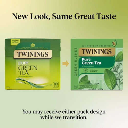 Twinings Green Tea 80's, British Import (Pack of 2)
