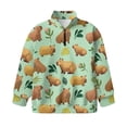 thumbnail image 4 of Uorisanigo Girls Half Zipper Sweatshirts Trendy Clothes Long Sleeve Pullover Top Oversized Tropical Capybara Quarter Zipper Pullover Shirts Teen Girl Athletic Outerwear Fall Clothing, 4 of 7