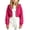 Hot Pink, variant on Girls Cropped Full Zip Hoodie Sweatshirt Fashion Drop Shoulder Loose Fit Fleece Hooded Jacket for Casual Back To School Pink,5-6 Years
