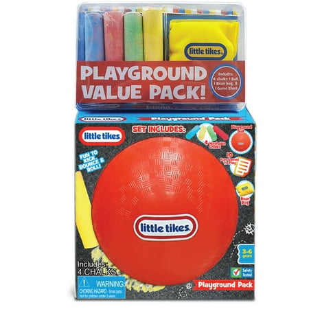 Little Tikes Playground Value Pack, Preschool Toys, Jumbo Chalk, Bean Bag, Round Kickball