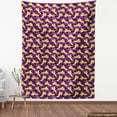 thumbnail image 4 of Ambesonne Tropical Fabric by the Yard Upholstery, Exotic Parrot Birds Flying, 3 Yards, Mustard Dark Grey and Purple, 4 of 5