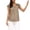 Khaki, variant on Tshirts Shirts for Women Lace Sleeve Hollow Short Sleeve Round Neck Loose T Shirt Women's Tops Black L