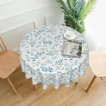 thumbnail image 2 of Watercolor Blue White Grey Leaves Round Tablecloth 60 Inch Teal Gray Woodland Leaf Table Clothes Spring Summer Waterproof Reusable Circle Table Cover for Picnic Party Dining Room Home Decor, 2 of 6