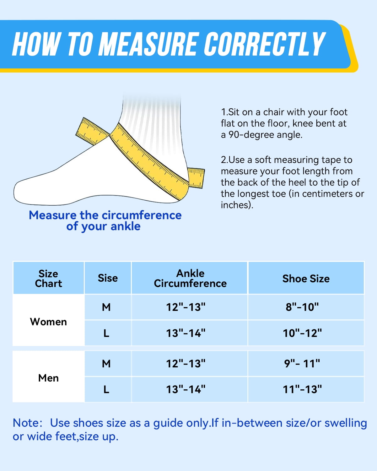 Goldeer Ankle Brace for Women & Men for Sprained Ankle, Adjustable & Breathable Ankle Support for Men Women, Ankle Stabilizer for Sprain, Injury Recovery, Sports (12''-13'')