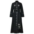 thumbnail image 5 of Gothic Style Priest For Minister Robe Halloween Party Outfit With Stand Collar And Cassock, 5 of 7