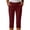 Wine, variant on Titcea Capri Pants for Women Solid Color Elastic Waist Stretchy Twill Slim Fit Hiking Pants with Side Pockets Outdoor Summer Stylish Casual Workout Pants