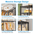 thumbnail image 4 of Ulif F7 Garment Rack, Heavy Duty Clothes Rack, Clothing Racks for Hanging Clothes, 6-Tiers Freestanding Portable Closet Storage Rack 58'' W × 14.6'' D × 76.6'' H, Max Load 800 Lbs,Black, 4 of 8