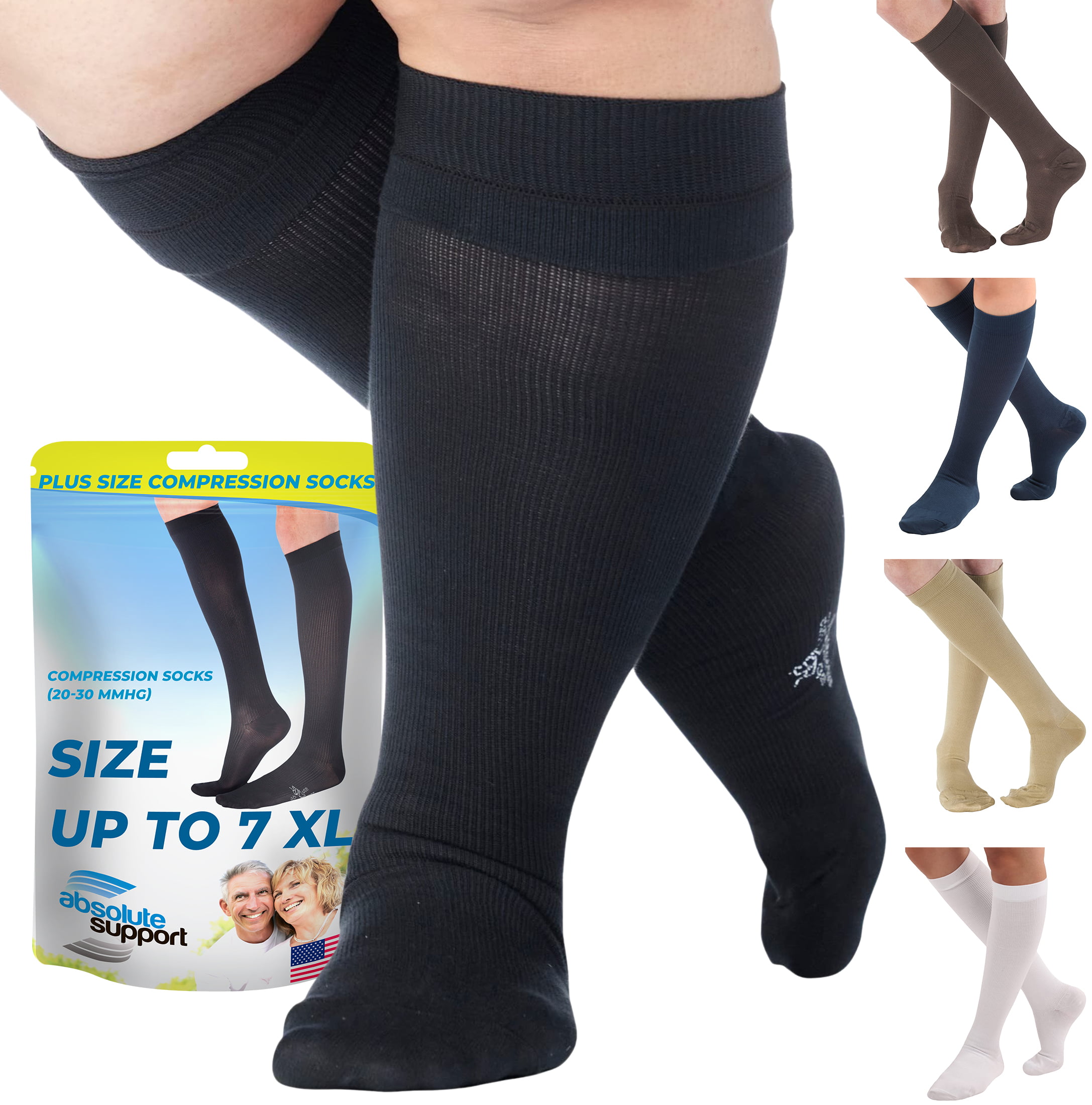 Open Toe Graduated Compressione Knee High Socks Made in Italy Black,Skin S/XL 18-22 mmHg Medical Socks 140 DEN 