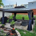 thumbnail image 5 of PURPLE LEAF Gazebo 12' X 14' Outdoor Hardtop Gazebo Galvanized Steel Canopy Double Vented Roof Gazebos Aluminum Frame with Netting and Curtains for Garden,Patio,Lawns, 5 of 14