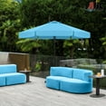 thumbnail image 6 of ABCCANOPY 7.5ft Outdoor Market Hand Push Patio Umbrella With Hanging Edge,12+Colors, Turquoise, 6 of 8