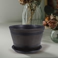 thumbnail image 4 of OFFIGAM Resin Barrel Planter Barrel Planter With Dark Brown ABS For Garden 1Set, 4 of 8