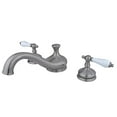 thumbnail image 2 of Kingston Brass KS3338PL 8 Inch -18 Inch Widespread Roman Tub Filler - Satin Nickel, 2 of 6
