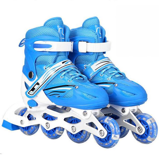 Patins à Roulettes 2 en 1 4 2 Po de Taille Patins à Roulettes Réglables pour Enfants et Adultes Patins à Roues Lumineuses pour l'Extérieur