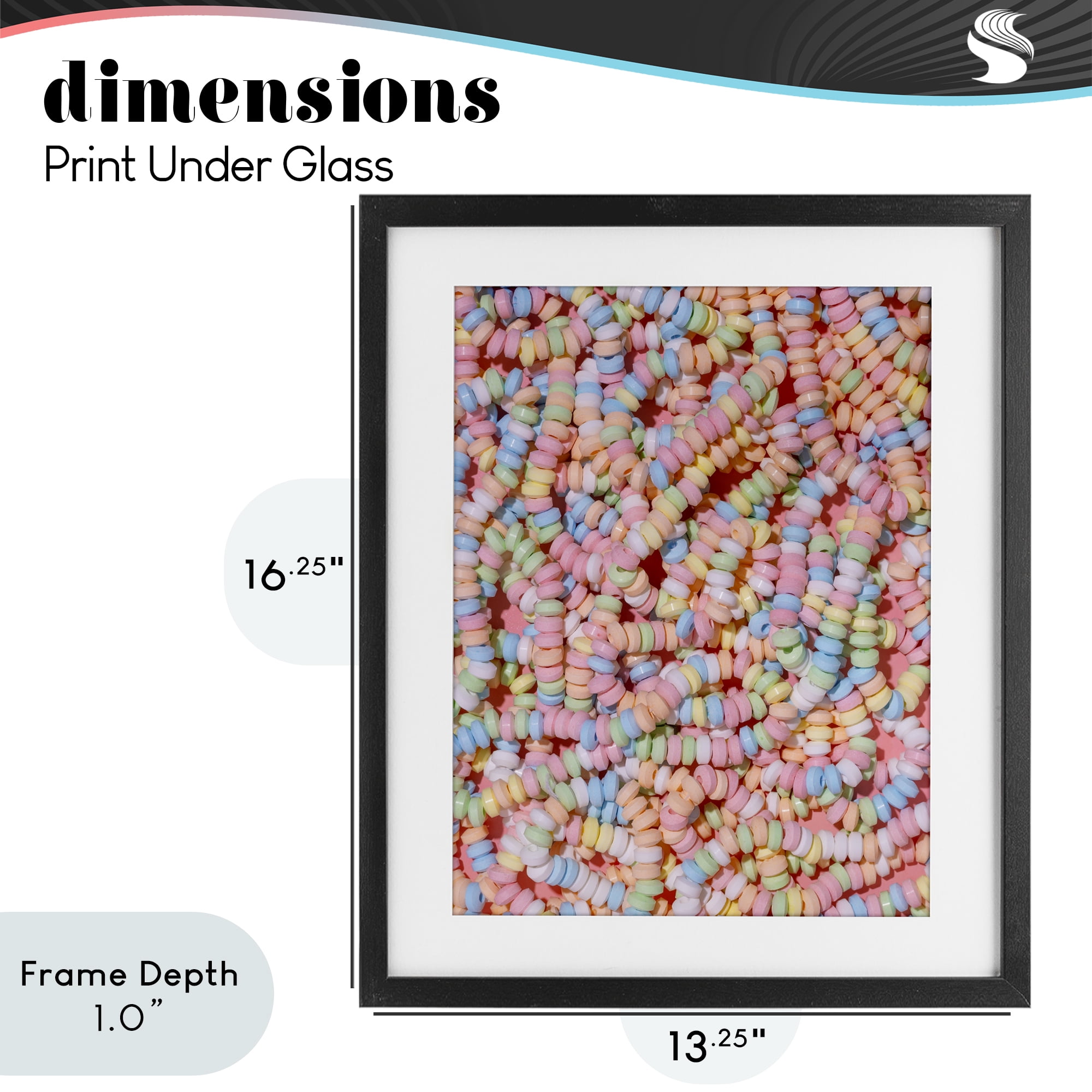 Stupell Industries Pastel Candy Necklace Black Framed Print Under Glass, design by LISH Creative