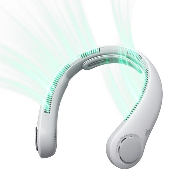 Ventilador de cuello JISULIFE portátil mejorado, 5 velocidades, 3900 mAh, recargable