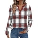 thumbnail image 2 of Ailaofu Womens Long Sleeve Tops Fall Button V Neck Graphic Shirts Dressy Casual Henley Tops Women Blouses, 2 of 5