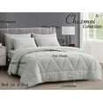 thumbnail image 3 of Chezmoi Collection Jasper 7-Pieces Bed in a Bag Comforter Set with Sheets, Geometric Triangle Quilted Double Brushed Microfiber Lightweight All Season Bedding Set, Queen, Light Gray, 3 of 9