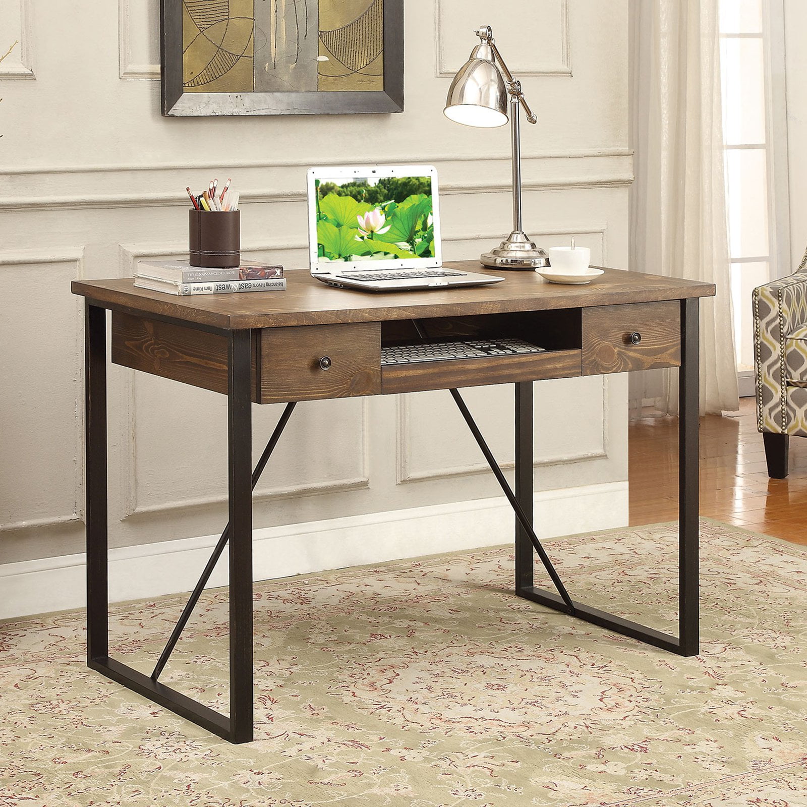 Desk in Dark Brown Finish