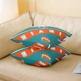 thumbnail image 3 of Set of 2 Sports Throw Pillow Covers 20x20 Inch, Football Pillow Covers, Orange Teal Rugby Cushion Covers, American Football Reversible Decorative Square Pillow Cases, 3 of 5