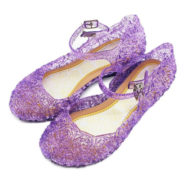 Disfraz de Frozen de Disney, vestido de princesa Elsa para niñas, malla de lentejuelas moradas, cumpleaños, fiesta de Halloween, Cosplay para niños, reina de la nieve, ropa 4T (etiqueta 120) Gao Jinjia LED