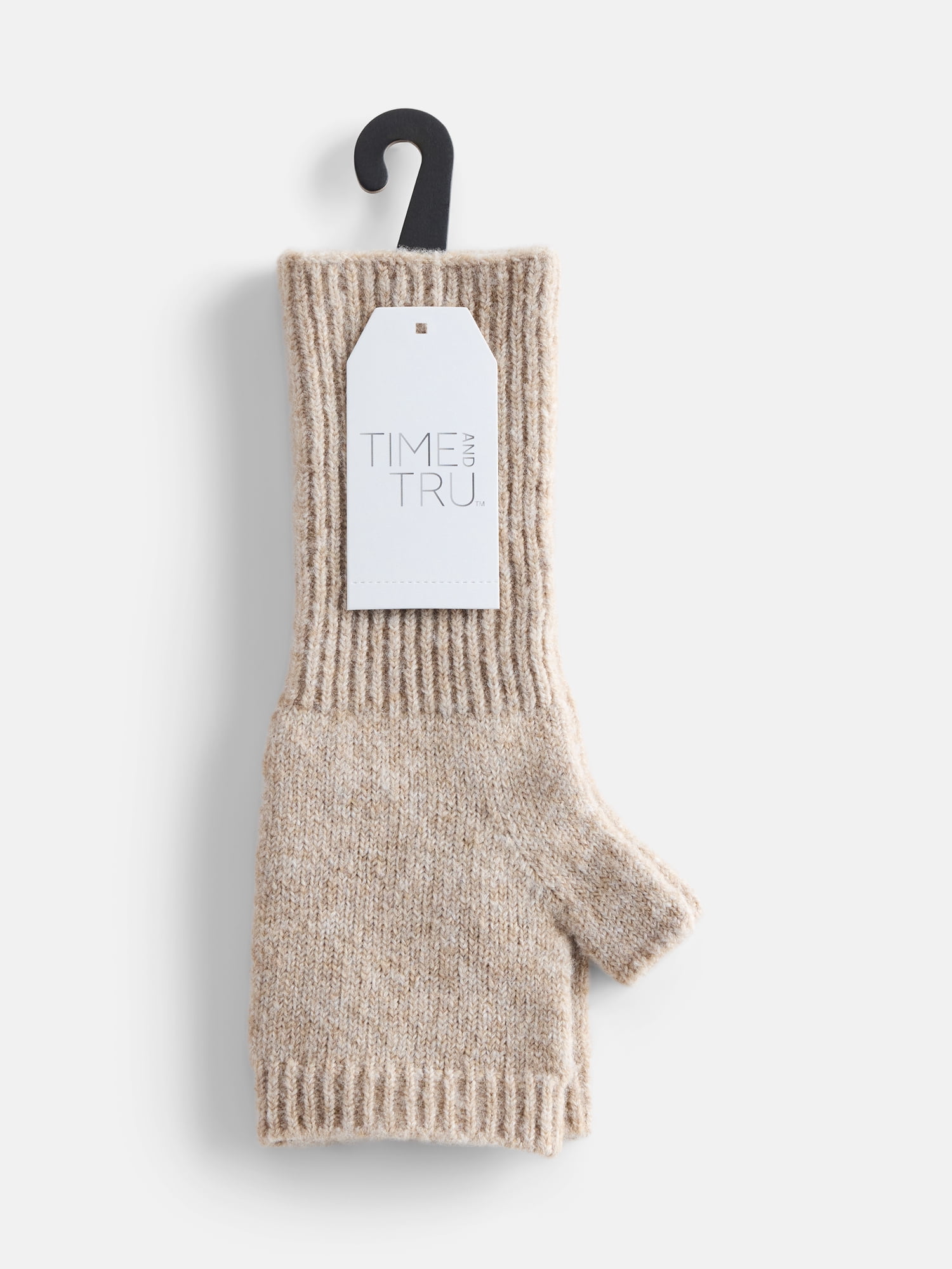 Time and Tru Women's Long Fingerless Gloves, Light Tan, One Size