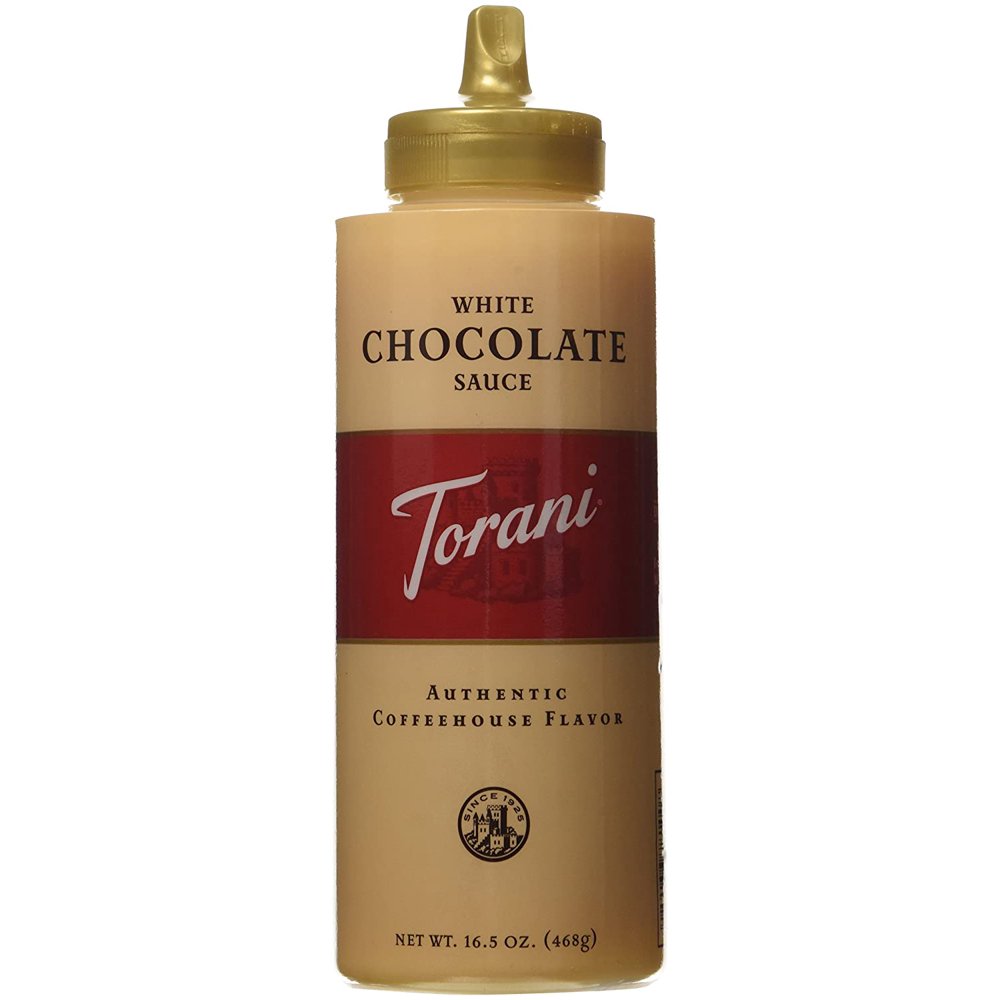Torani White Chocolate Sauce,16.5 oz Squeeze Bottle (New Packaging
