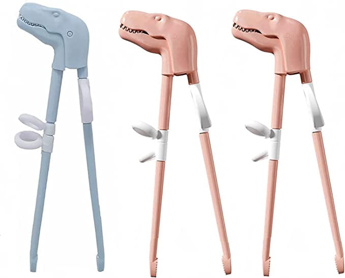 Dinosaur Training Chopsticks,2pcs Chopsticks For Kids ,Reusable Chopsticks Learning Chopstick Helper,Blue+Pink+Pink