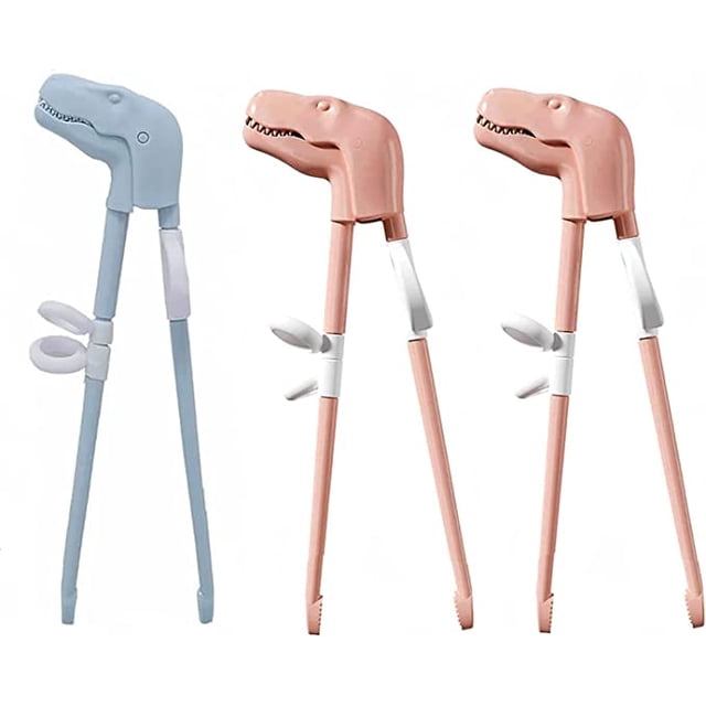 Dinosaur Training Chopsticks,2pcs Chopsticks For Kids ,Reusable Chopsticks Learning Chopstick Helper,Blue+Pink+Pink