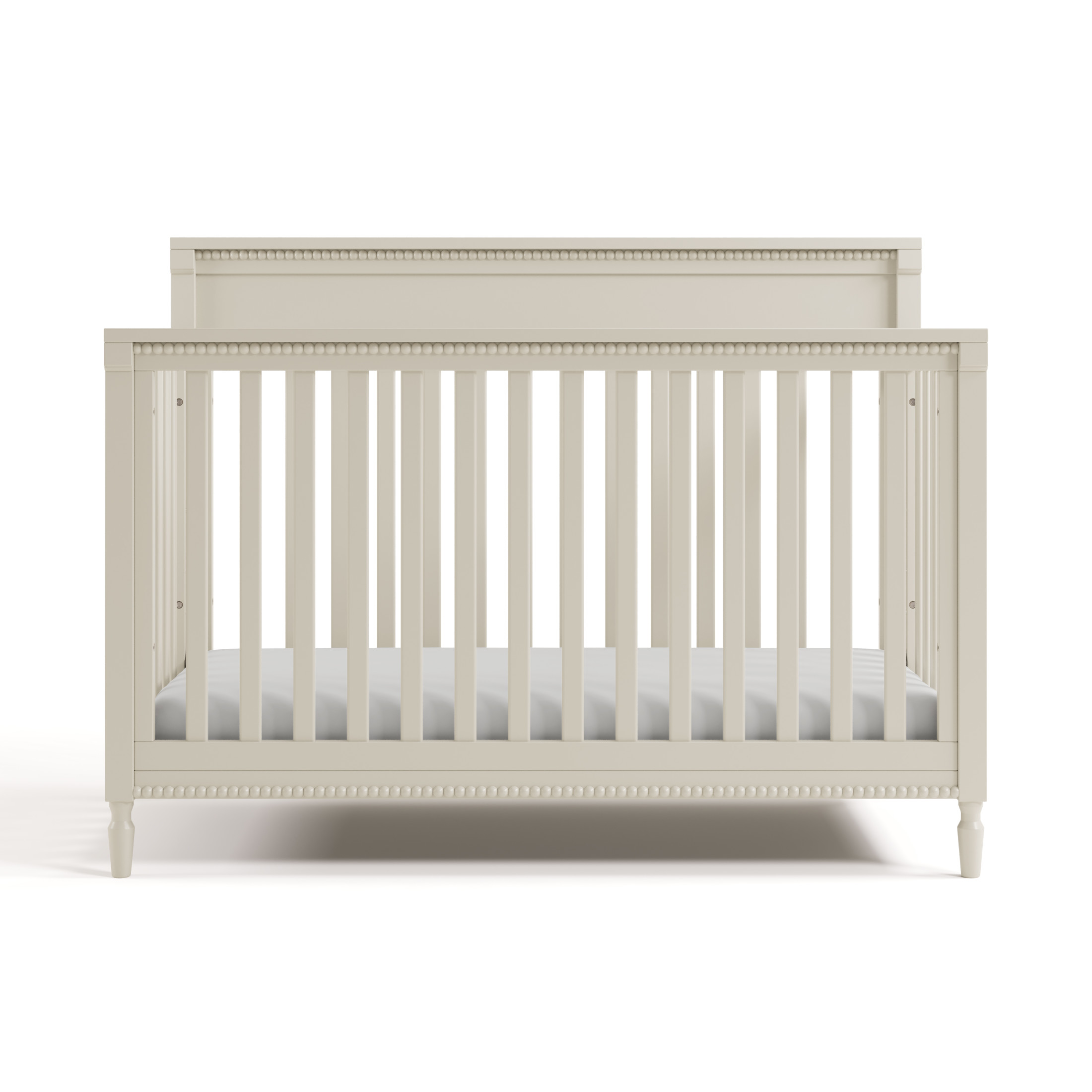 Storkcraft Valencia 5-in-1 Convertible Crib with Bonus Toddler Guardrail, Frosted Oat