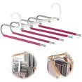 thumbnail image 2 of Aedtie Rack Multi Functional Pants Rack Hanger Pants Hangers Saving Closet Multiple Multifunctional Uses Rack Organizer For Trousers Scarves Slack (1 Pack With 5 Cli, 2 of 9