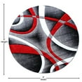 thumbnail image 4 of Flash Furniture Atlan Round Contemporary Black, White, Grey, Red Area Rug, 5' x 5', 4 of 7