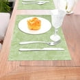 thumbnail image 5 of LNWH Green Abstract Flower Pattern Placemats, 6 PCS Heat Resistant Washable PVC Table Mats, 18"x12", 5 of 6