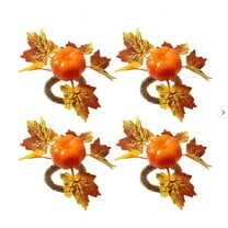 Noothes Thanksgiving Napkin Rings Pumpkin, Maple Leaf Napkin Ring Set Desktop Ornament - Durable Plastic, Creative Fall Design, Perfect for Thanksgiving/Christmas, Festive Table Decor Gift