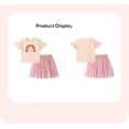 thumbnail image 1 of Emy Dola Little Girls 2 Pieces Summer Tutu Dress Outfits 2-7T Tollders Short Sleeve T-shirt With Glimmer Waist Tulle Skirt Set, 1 of 4