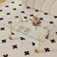 thumbnail image 4 of Noble House Rectangle Glass Coffee Table,Clear Modern Side Center Table,Oak, 4 of 10