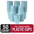 thumbnail image 2 of Exquisite 50 Ct 12 Fl Oz Light Blue Disposable Plastic Cups, Heavy Duty Party Cups, 1 Pack, 2 of 9