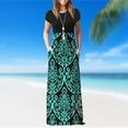 thumbnail image 1 of Vestido De Mujer Vestido largo de playa de verano con bolsillos Vestido de columpio de dama para vacaciones (Verde XXL) Cgtredaw Para estrenar, 1 of 1