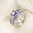 thumbnail image 5 of Conjunto de anillo de circonita blanca, joyería, anillo de diamantes, anillo de joyería creativo para mujeres, 5 of 5