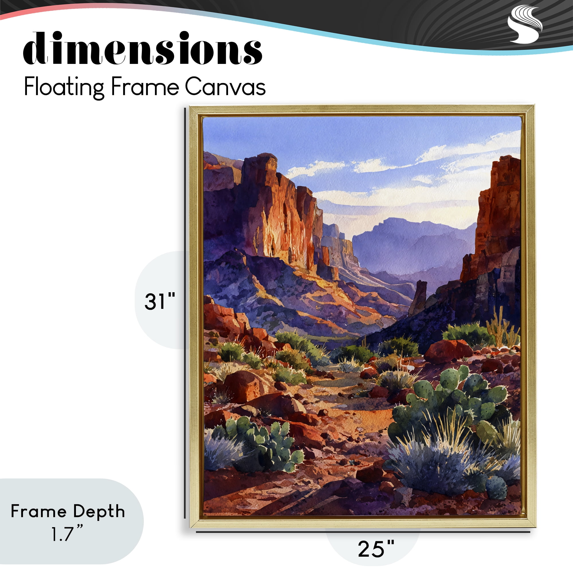 Stupell Industries Western Colors Earthy Desert Gold Framed Floater Canvas Wall Art, design by Franklyn Gregory