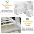thumbnail image 3 of Mirightone Full Loft Bed with Stairs, 500 lb Heavy-Duty Metal Loft Bed Frame with Storage Shelves, Wardrobe & Safety Guardrail for Teens, White, 3 of 10
