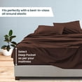 thumbnail image 3 of Pure 1000 Thread Count PIMA Cotton- Sateen Weave 4-Piece Queen (60"X80") Chocolate, Single Ply Yarns, Sateen Weave, Fits Mattress 18"inch Deep Pocket, 3 of 3