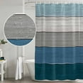 thumbnail image 4 of Blue Ombre Wooden Shower Curtain Set - Standard 72" x 72" Washable Bathtub Curtain with 12 Hooks, Farmhouse Retro Wood Gradient Waterproof Fabric Stall Shower Curtains for Bathroom/Bathtub Décor, 4 of 6