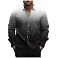 thumbnail image 3 of lcziwo Holiday Sales Men's Fashion Gradient Printed Shirts Long Sleeve Button Down Shirt Casual Loose Fit Lapel Hawaiian Party Shirt Vacation Tops, 3 of 6