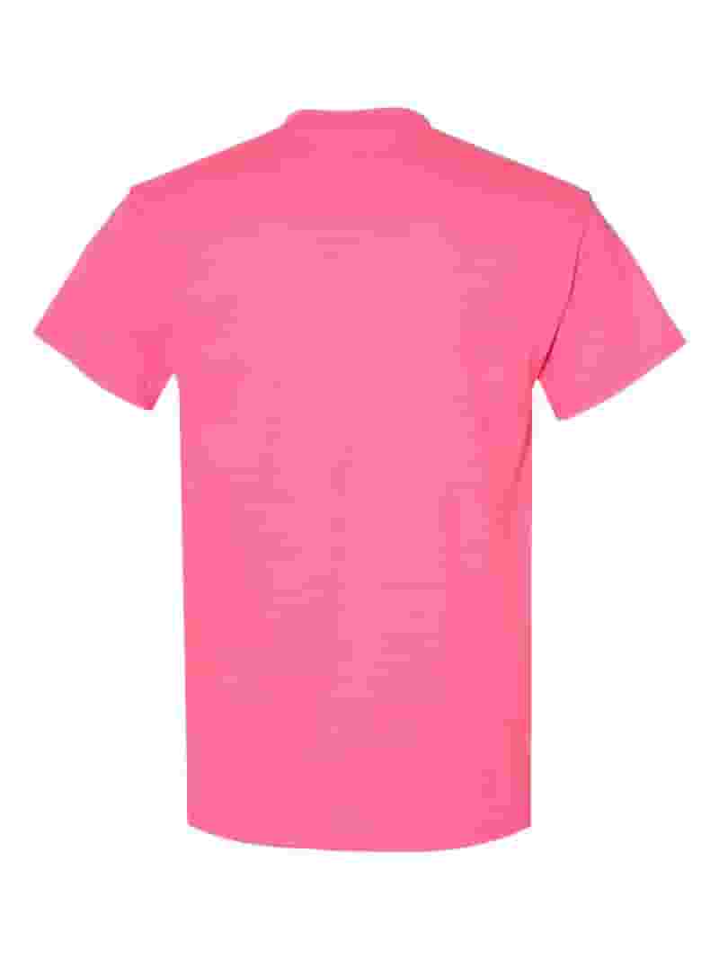 【激安大特価!】 Men Heavy Cotton Multi Colors T-Shirt Color Safety Pink 4X Clothing