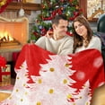 thumbnail image 2 of EWASWON Christmas Three Trees Red Flannel Blanket - Thickened Double-Sided Plush, Holiday Decor, Sofa/Bed Throw, Festive Gift, 39x27 Inch, 2 of 6