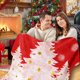 thumbnail image 1 of Decoraciones navideñas, manta navideña con tres árboles de Navidad, manta gruesa de franela estampada, manta de felpa de doble cara para la siesta, chal de felpa, manta de regalo navideño., 1 of 6