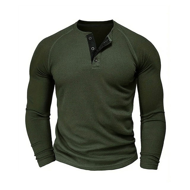 pstuiky hombres de manga larga, Camisa informal holgada de manga larga con botones de color liso para hombre tops de invierno para hombre m
