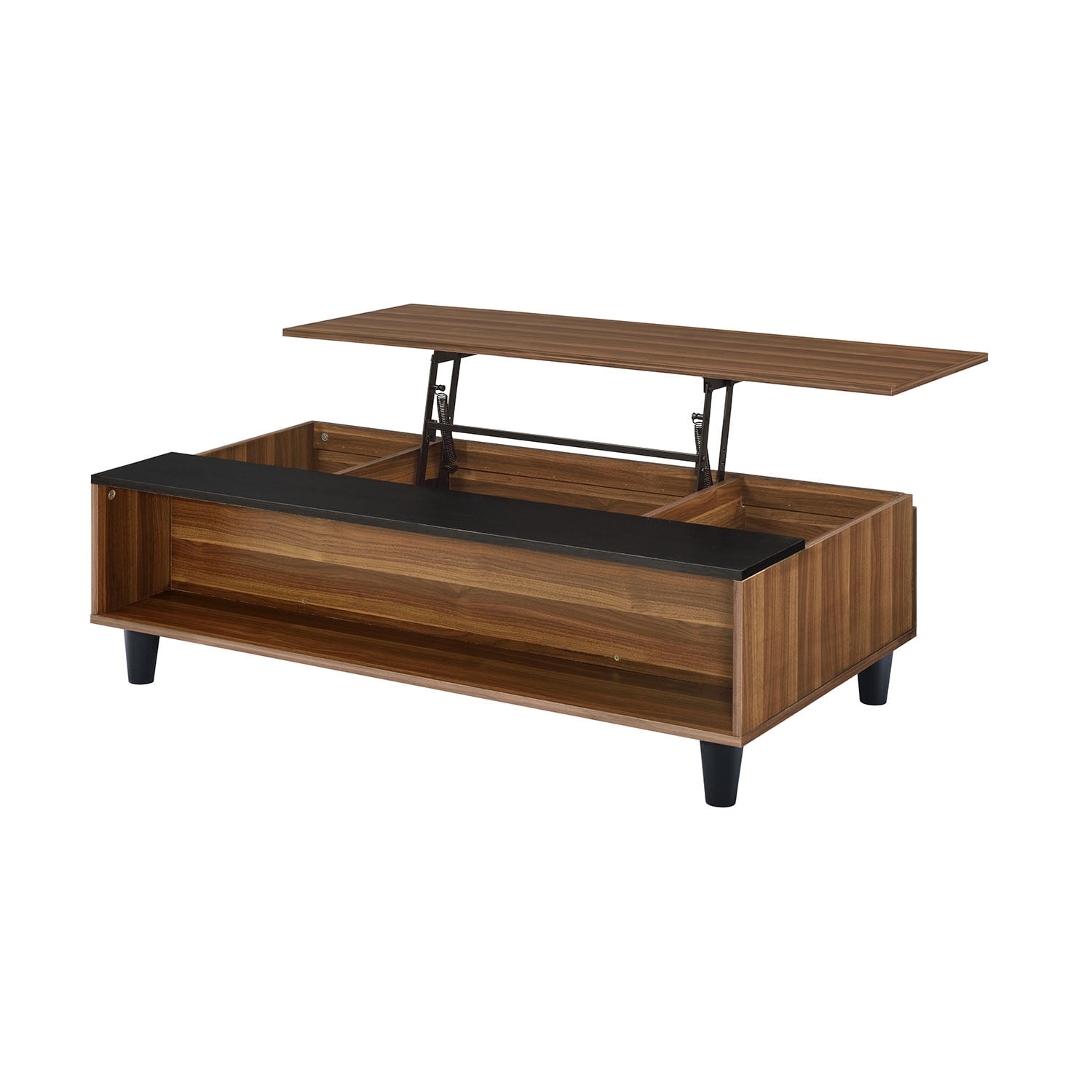 Kadyn Liftop Coffee Table with Hidden Storage Room, Wood Lifting Top Center Coffee Table, Pop-up Coffee Table with Hidden Storage Room and Bottom Shelf, Black Kadyn Liftop Coffee Table with Hidden Storage Room, Wood Lifting Top Center Coffee Table, Pop-up Coffee Table with Hidden Storage Room and Bottom Shelf, Black