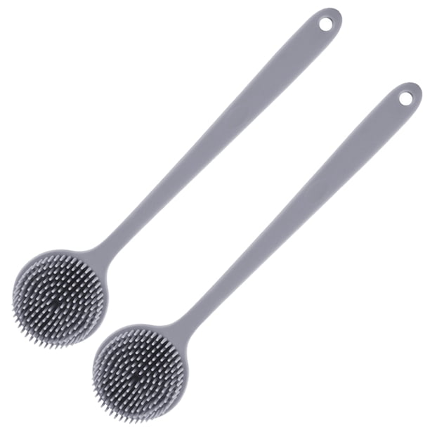 Cepillo de Baño de Silicona con , Cepillo de Masaje para Limpieza y Exfoliación de Espalda, Cepillo de Baño de Doble Cara, 2 Piezas B
